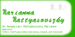 marianna mattyasovszky business card